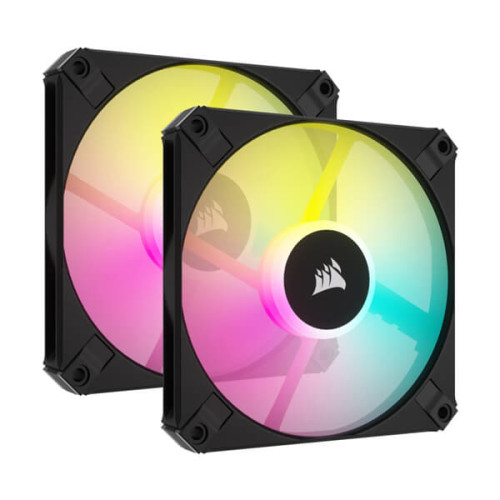 Corsair iCUE AF120 RGB SLIM 120mm Cabinet Fan – Black (Twin Pack)