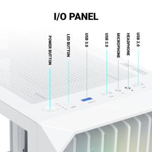 Ant Esports 205 Mini 6F ARGB (M-ATX) Mini Tower Cabinet (White)