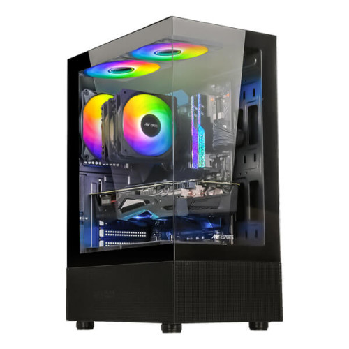 Ant Esports Crystal X2 ARGB (ATX) Mid Tower Cabinet (Black)