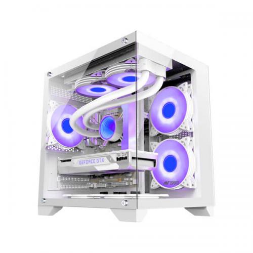 Ant Esports Crystal Z2 ARGB (M-ATX) Mid-Tower Cabinet (White)