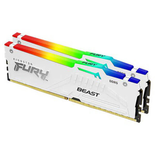 Kingston Fury Beast RGB XMP 32GB (16GBx2) DDR5 6000MHz Desktop RAM (White)